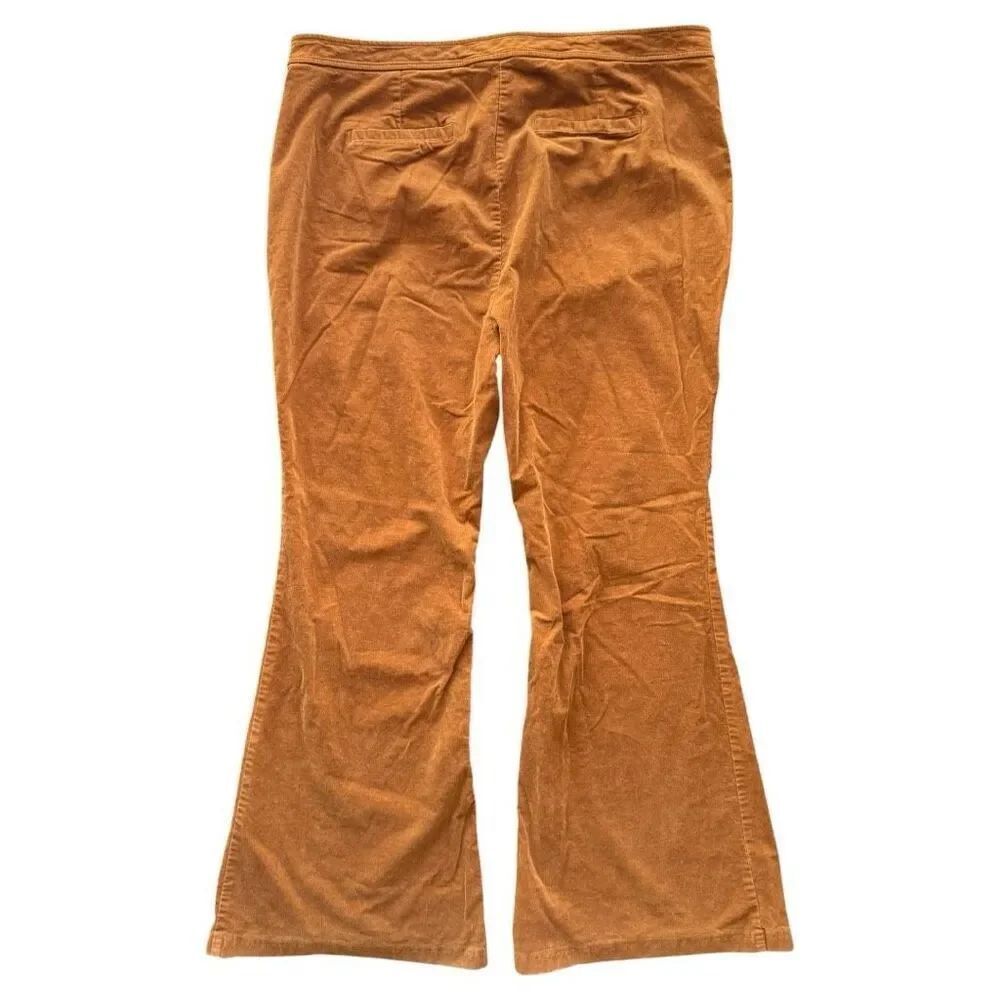 Forever 21 Plus Women's 3XL Burnt Orange Corduroy Flared Pants Vintage Style